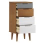 vidaXL Schubladenschrank MOLDE Braun 40x35x82 cm Massivholz Kiefer vidaXL Schubladenschrank MOLDE Braun 40x35x82 cm Massivholz Kiefer