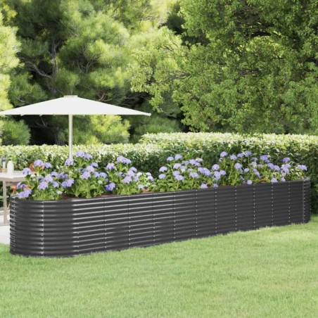 vidaXL Hochbeet Pulverbeschichteter Stahl 507x100x68 cm Anthrazit