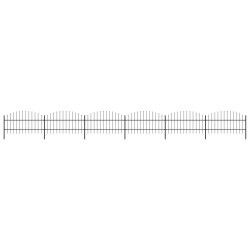 Gartenzaun mit Speerspitzen Stahl (0,75 - 1) x 10,2 m Schwarz