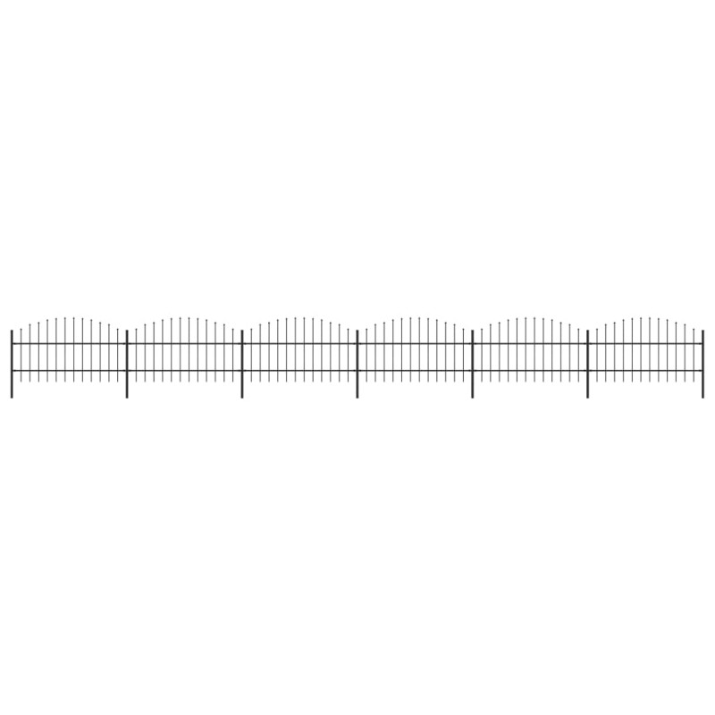 Gartenzaun mit Speerspitzen Stahl (0,75 - 1) x 10,2 m Schwarz Gartenzaun mit Speerspitzen Stahl (0,75 - 1) x 10,2 m Schwarz