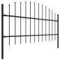 Gartenzaun mit Speerspitzen Stahl (0,75 - 1) x 10,2 m Schwarz Gartenzaun mit Speerspitzen Stahl (0,75 - 1) x 10,2 m Schwarz