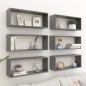 vidaXL Würfelregale 6 Stk. Hochglanz-Grau 60x15x23 cm Holzwerkstoff vidaXL Würfelregale 6 Stk. Hochglanz-Grau 60x15x23 cm Holzwerkstoff