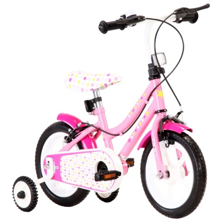 vidaXL Kinderfahrrad 12 Zoll Weiß und Rosa