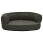 vidaXL Hundematratze Ergonomisch 60x42cm Leinenoptik Fleece Dunkelgrau