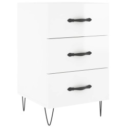 vidaXL Nachttisch Hochglanz-Weiß 40x40x66 cm Holzwerkstoff