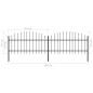 Gartenzaun mit Speerspitzen Stahl (1 - 1,25) x 3,4 m Schwarz Gartenzaun mit Speerspitzen Stahl (1 - 1,25) x 3,4 m Schwarz