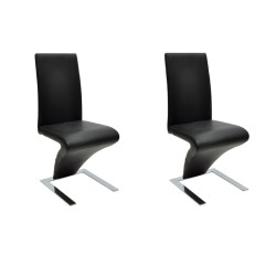 vidaXL Esszimmerstühle 2 Stk. Schwarz Kunstleder 