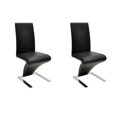 vidaXL Esszimmerstühle 2 Stk. Schwarz Kunstleder 