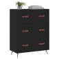vidaXL Kommode Schwarz 69,5x34x90 cm Holzwerkstoff vidaXL Kommode Schwarz 69,5x34x90 cm Holzwerkstoff