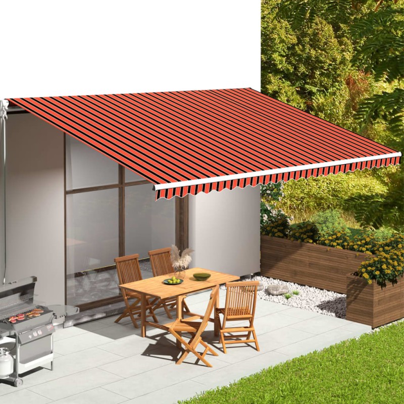 vidaXL Markisenbespannung Orange und Braun 6x3,5 m vidaXL Markisenbespannung Orange und Braun 6x3,5 m