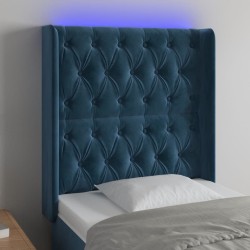 vidaXL LED Kopfteil Dunkelblau 83x16x118/128 cm Samt