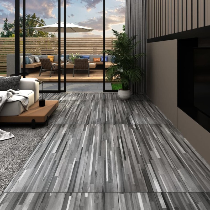 vidaXL PVC Laminat Dielen Selbstklebend 2,51 m² 2 mm Gestreift Grau vidaXL PVC Laminat Dielen Selbstklebend 2,51 m² 2 mm Gestreift Grau