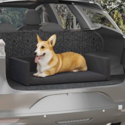 vidaXL Kofferraum-Hundebett Schwarz 70x45 cm Leinenoptik