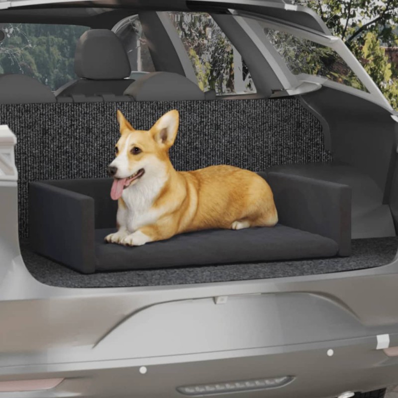 vidaXL Kofferraum-Hundebett Schwarz 70x45 cm Leinenoptik vidaXL Kofferraum-Hundebett Schwarz 70x45 cm Leinenoptik