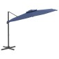vidaXL Ampelschirm mit Doppeldach Azurblau 300x300 cm vidaXL Ampelschirm mit Doppeldach Azurblau 300x300 cm