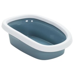vidaXL Katzenklo Weiß und Blau 58x39x17 cm PP