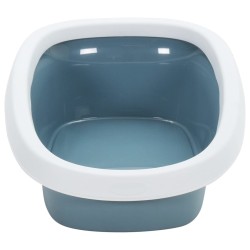 vidaXL Katzenklo Weiß und Blau 58x39x17 cm PP