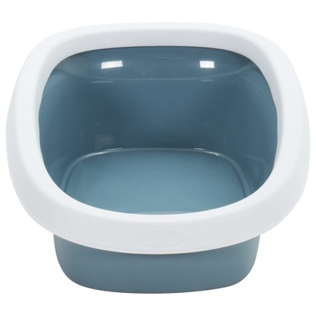 vidaXL Katzenklo Weiß und Blau 58x39x17 cm PP