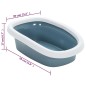 vidaXL Katzenklo Weiß und Blau 58x39x17 cm PP vidaXL Katzenklo Weiß und Blau 58x39x17 cm PP