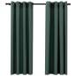 vidaXL Verdunkelungsvorhänge Ösen Leinenoptik 2 Stk. Grün 140x175 cm vidaXL Verdunkelungsvorhänge Ösen Leinenoptik 2 Stk. Grün 140x175 cm