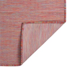 vidaXL Outdoor-Teppich Flachgewebe 140x200 cm Rot