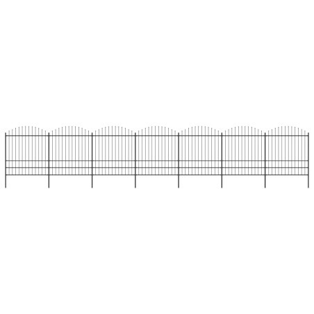 vidaXL Gartenzaun mit Speerspitzen Stahl (1,57 - 2) x 11,9 m Schwarz