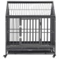 vidaXL Hundekäfig mit Rollen und Dach Stahl 92x62x106 cm vidaXL Hundekäfig mit Rollen und Dach Stahl 92x62x106 cm