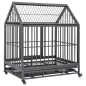 vidaXL Hundekäfig mit Rollen und Dach Stahl 92x62x106 cm vidaXL Hundekäfig mit Rollen und Dach Stahl 92x62x106 cm