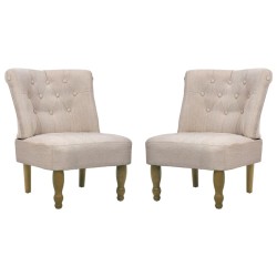 vidaXL Französische Stühle 2 Stk. Creme Stoff