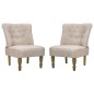 vidaXL Französische Stühle 2 Stk. Creme Stoff vidaXL Französische Stühle 2 Stk. Creme Stoff