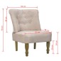 vidaXL Französische Stühle 2 Stk. Creme Stoff vidaXL Französische Stühle 2 Stk. Creme Stoff