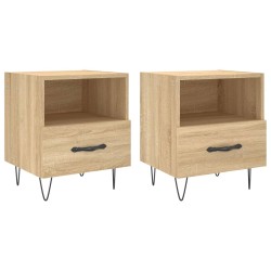 vidaXL Nachttische 2 Stk. Sonoma-Eiche 40x35x47,5 cm Holzwerkstoff