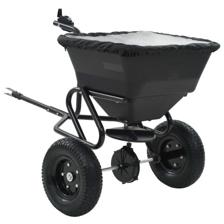 vidaXL Handstreuwagen Salzstreuer zum Ziehen PVC Stahl 125x74x79cm 45L