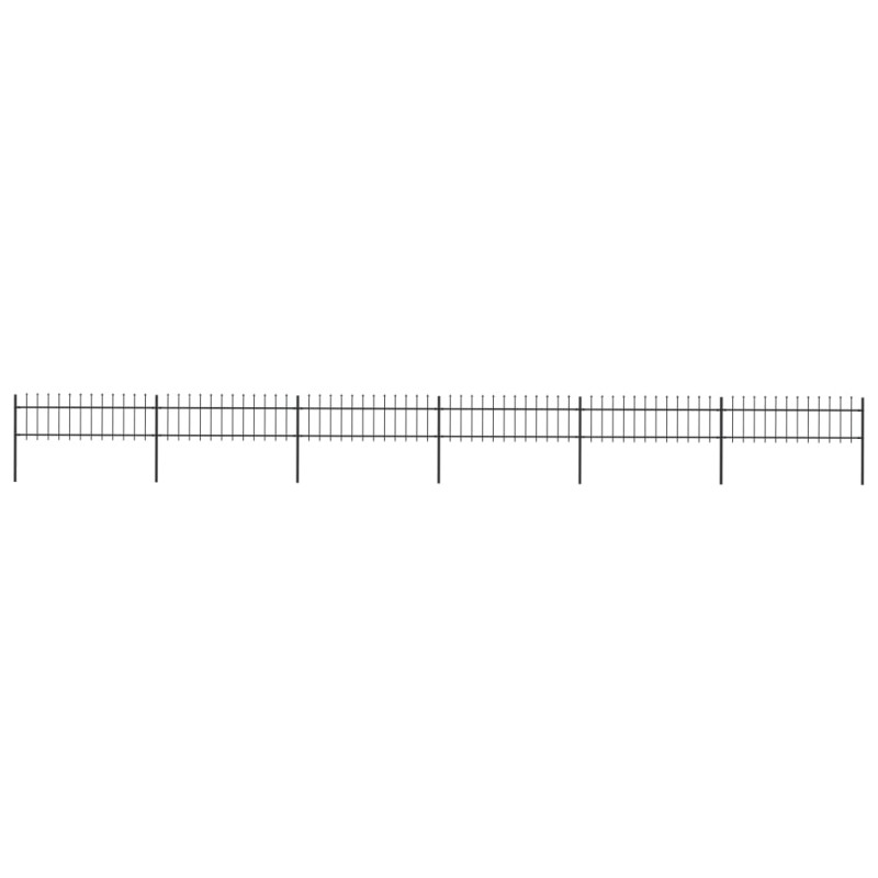 Gartenzaun mit Speerspitzen Stahl 10,2 x 0,6 m Schwarz Gartenzaun mit Speerspitzen Stahl 10,2 x 0,6 m Schwarz