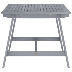 vidaXL Garten-Esstisch Grau 88x88x74 cm Akazie Massivholz
