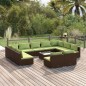 vidaXL 12-tlg. Garten-Lounge-Set mit Kissen Braun Poly Rattan vidaXL 12-tlg. Garten-Lounge-Set mit Kissen Braun Poly Rattan