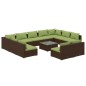 vidaXL 12-tlg. Garten-Lounge-Set mit Kissen Braun Poly Rattan vidaXL 12-tlg. Garten-Lounge-Set mit Kissen Braun Poly Rattan