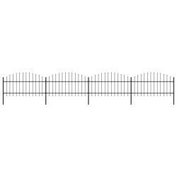Gartenzaun mit Speerspitzen Stahl (1 - 1,25) x 6,8 m Schwarz