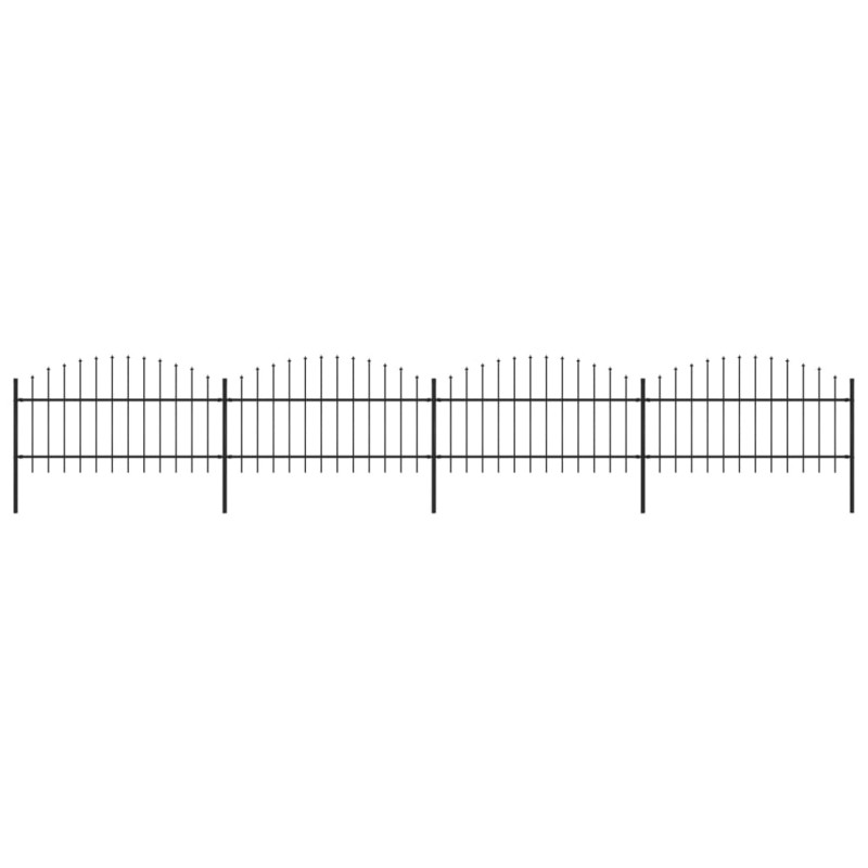 Gartenzaun mit Speerspitzen Stahl (1 - 1,25) x 6,8 m Schwarz Gartenzaun mit Speerspitzen Stahl (1 - 1,25) x 6,8 m Schwarz