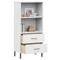 vidaXL Bücherregal OSLO mit 2 Schubladen Weiß 60x35x128,5cm Massivholz vidaXL Bücherregal OSLO mit 2 Schubladen Weiß 60x35x128,5cm Massivholz