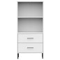 vidaXL Bücherregal OSLO mit 2 Schubladen Weiß 60x35x128,5cm Massivholz vidaXL Bücherregal OSLO mit 2 Schubladen Weiß 60x35x128,5cm Massivholz