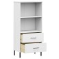vidaXL Bücherregal OSLO mit 2 Schubladen Weiß 60x35x128,5cm Massivholz vidaXL Bücherregal OSLO mit 2 Schubladen Weiß 60x35x128,5cm Massivholz