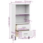 vidaXL Bücherregal OSLO mit 2 Schubladen Weiß 60x35x128,5cm Massivholz vidaXL Bücherregal OSLO mit 2 Schubladen Weiß 60x35x128,5cm Massivholz