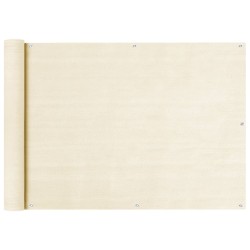 vidaXL Balkon Sichtschutz Creme 75x400 cm HDPE  