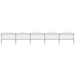Gartenzaun mit Speerspitzen Stahl (1,25 - 1,5) x 8,5 m Schwarz