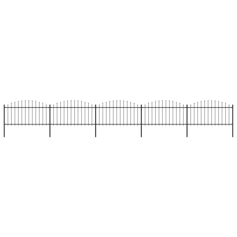Gartenzaun mit Speerspitzen Stahl (1,25 - 1,5) x 8,5 m Schwarz Gartenzaun mit Speerspitzen Stahl (1,25 - 1,5) x 8,5 m Schwarz