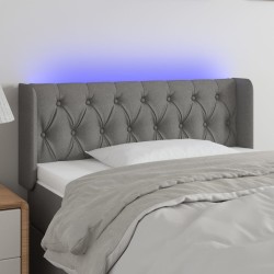 vidaXL LED Kopfteil Dunkelgrau 103x16x78/88 cm Stoff
