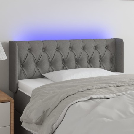 vidaXL LED Kopfteil Dunkelgrau 103x16x78/88 cm Stoff