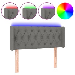 vidaXL LED Kopfteil Dunkelgrau 103x16x78/88 cm Stoff