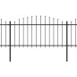 Gartenzaun mit Speerspitzen Stahl (1,25 - 1,5) x 8,5 m Schwarz Gartenzaun mit Speerspitzen Stahl (1,25 - 1,5) x 8,5 m Schwarz
